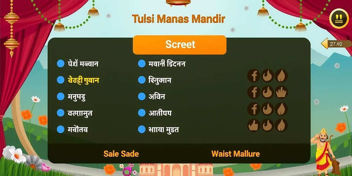 Tulsi Manas Mandir regional language selection screen